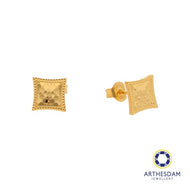 Arthesdam Jewellery 916 Gold Diamond Faceted Frame Earrings