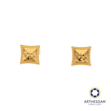 Load image into Gallery viewer, Arthesdam Jewellery 916 Gold Diamond Faceted Frame Earrings
