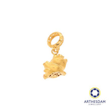 Load image into Gallery viewer, Arthesdam Jewellery 916 Gold Dancing Pink Fortune Cat Charm
