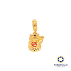 Arthesdam Jewellery 916 Gold Pink Fortune Cat Red 招福 Charm