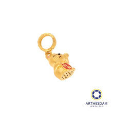 Load image into Gallery viewer, Arthesdam Jewellery 916 Gold Pink Fortune Cat Red 招福 Charm
