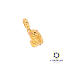 Load image into Gallery viewer, Arthesdam Jewellery 916 Gold Pink Lucky Fortune Cat Charm
