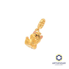 Load image into Gallery viewer, Arthesdam Jewellery 916 Gold Pink Lucky Fortune Cat Charm
