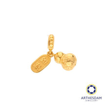 Load image into Gallery viewer, Arthesdam Jewellery 916 Gold Dangling Gourd with 吉祥如意 Charm
