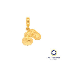 Load image into Gallery viewer, Arthesdam Jewellery 916 Gold Dangling Gourd with 招财纳福 Charm
