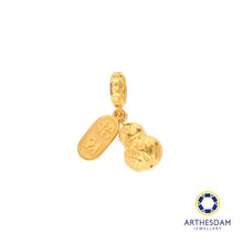 Load image into Gallery viewer, Arthesdam Jewellery 916 Gold Dangling Gourd with 招财纳福 Charm
