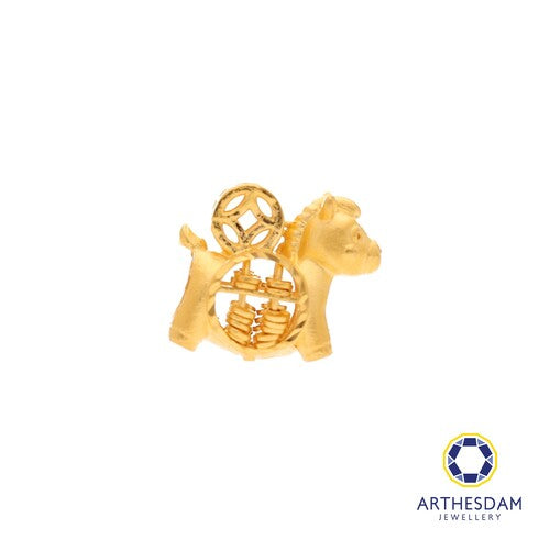 Arthesdam Jewellery 916 Gold Rocking Abacus Horse with Lucky Coin