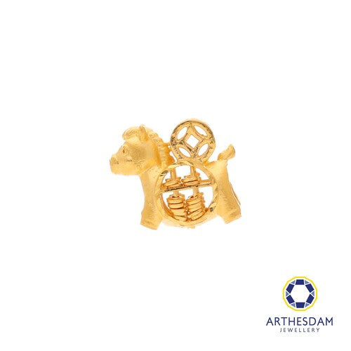 Arthesdam Jewellery 916 Gold Rocking Abacus Horse with Lucky Coin