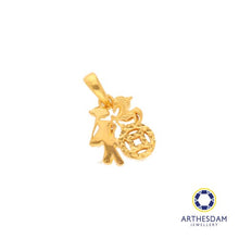 Load image into Gallery viewer, Arthesdam Jewellery 916 Gold Horse 福 with Lucky Coin Pendant
