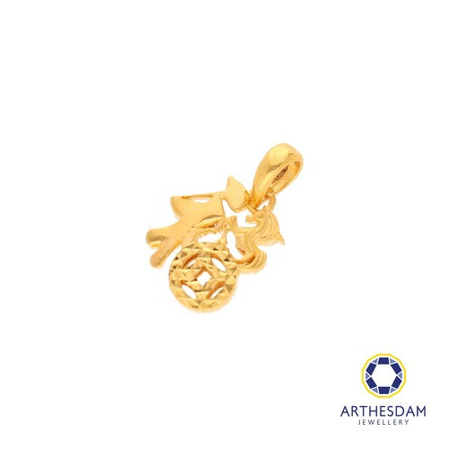 Arthesdam Jewellery 916 Gold Horse 福 with Lucky Coin Pendant