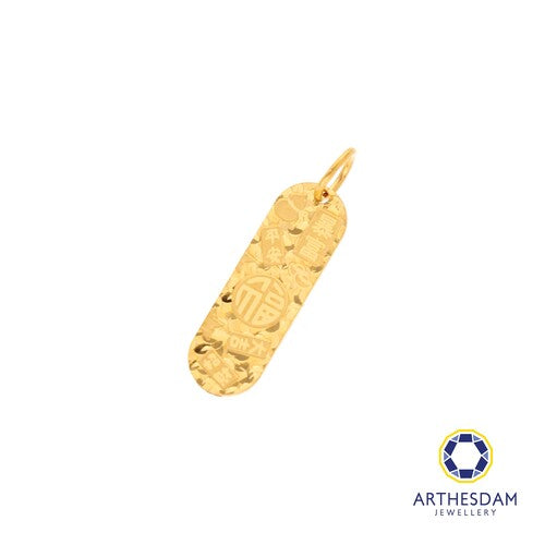 Arthesdam Jewellery 916 Gold Multi Blessing 福 Fortune Stick Pendant