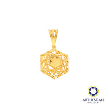 Load image into Gallery viewer, Arthesdam Jewellery 916 Gold Net Hexagon Pendant
