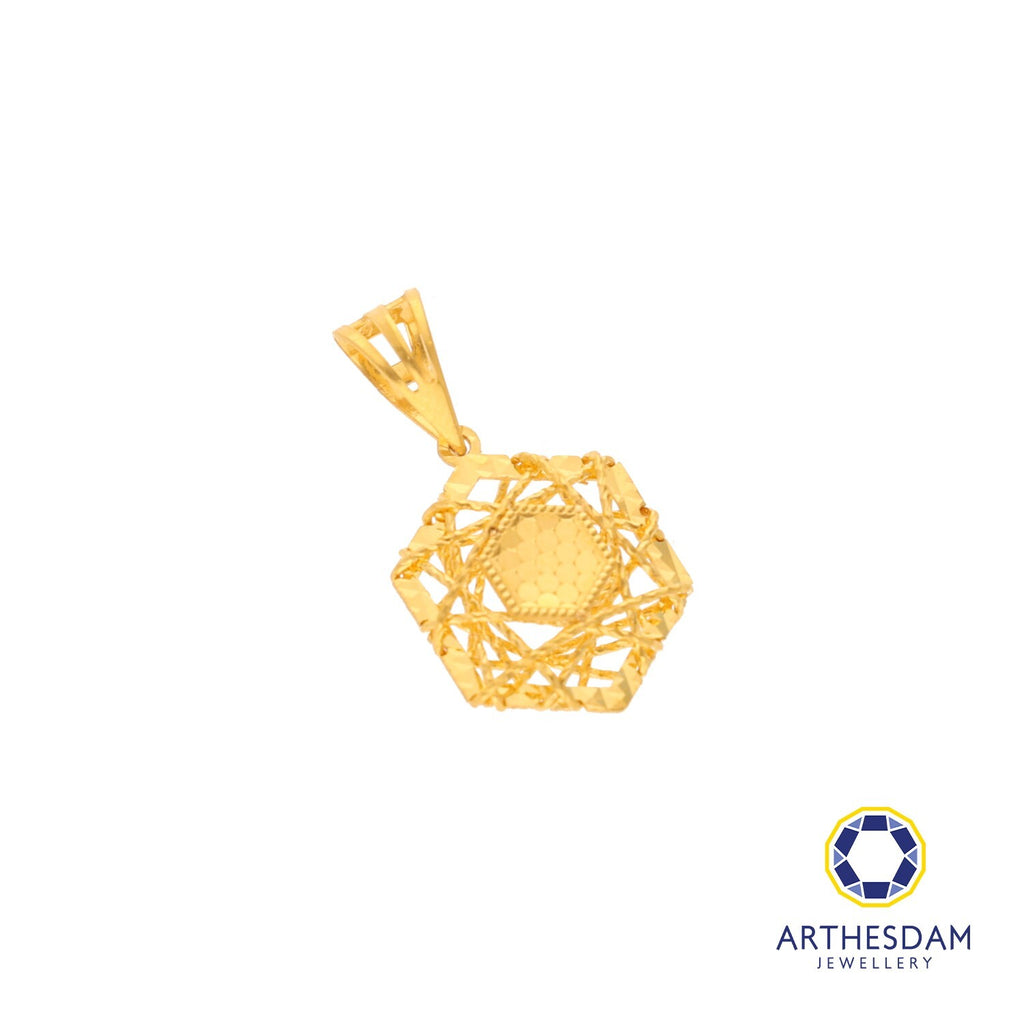 Arthesdam Jewellery 916 Gold Net Hexagon Pendant