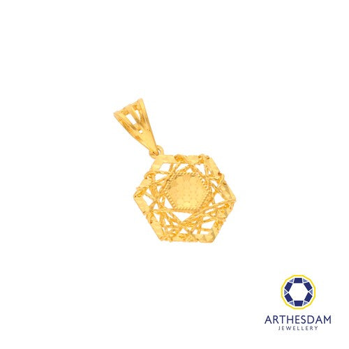 Arthesdam Jewellery 916 Gold Net Hexagon Pendant