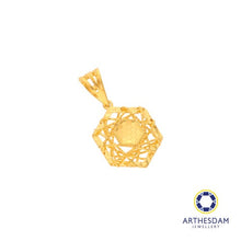 Load image into Gallery viewer, Arthesdam Jewellery 916 Gold Net Hexagon Pendant
