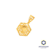 Load image into Gallery viewer, Arthesdam Jewellery 916 Gold Net Hexagon Pendant
