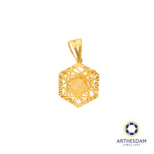 Load image into Gallery viewer, Arthesdam Jewellery 916 Gold Net Hexagon Pendant
