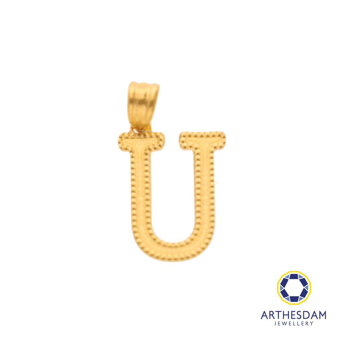 Arthesdam Jewellery 916 Gold Glittery Alphabet Pendant
