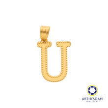 Load image into Gallery viewer, Arthesdam Jewellery 916 Gold Glittery Alphabet Pendant

