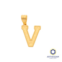 Load image into Gallery viewer, Arthesdam Jewellery 916 Gold Glittery Alphabet Pendant
