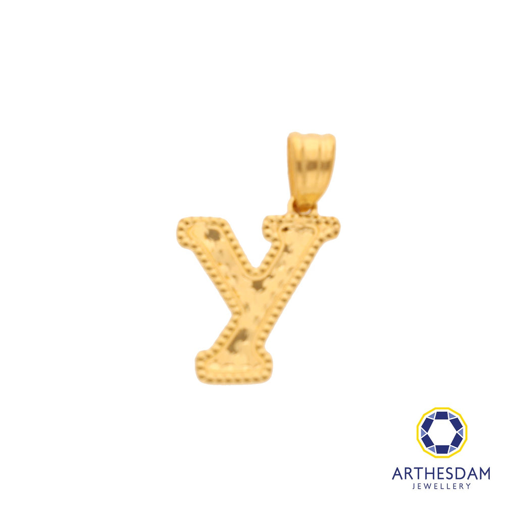 Arthesdam Jewellery 916 Gold Glittery Alphabet Pendant