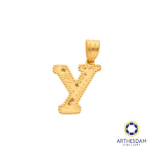 Load image into Gallery viewer, Arthesdam Jewellery 916 Gold Glittery Alphabet Pendant
