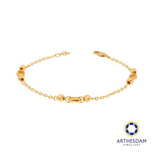 Load image into Gallery viewer, Arthesdam Jewellery 916 Gold Oval Ring with Faceted Ball Bracelet
