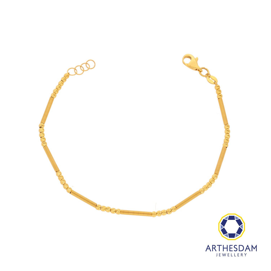 Arthesdam Jewellery 916 Gold Coil with Faceted Ball Bracelet