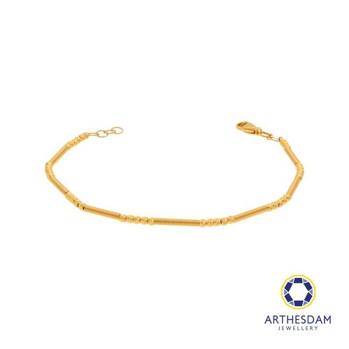 Arthesdam Jewellery 916 Gold Coil with Faceted Ball Bracelet