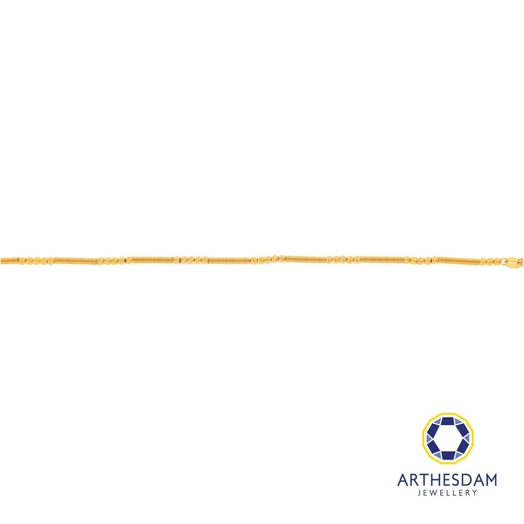 Arthesdam Jewellery 916 Gold Coil with Faceted Ball Bracelet