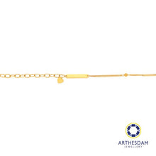 Load image into Gallery viewer, Arthesdam Jewellery 916 Gold Dual Chain with Bar and Heart Charm Bracelet
