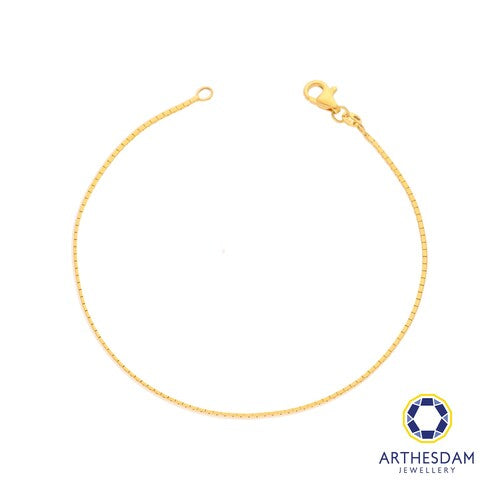 Arthesdam Jewellery 916 Gold Square Snake Chain Bracelet