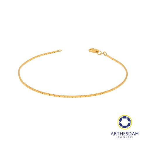 Arthesdam Jewellery 916 Gold Square Snake Chain Bracelet