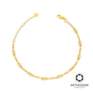 Arthesdam Jewellery 916 Gold Triple Ball with Oval Frame Bracelet