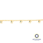 Arthesdam Jewellery 916 Gold Double Layer Dangling Blue Elephant Bracelet