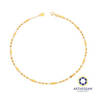 Arthesdam Jewellery 916 Gold Ball and Diamond Anklet