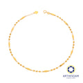 Arthesdam Jewellery 916 Gold Ball and Diamond Anklet