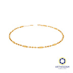 Arthesdam Jewellery 916 Gold Ball and Diamond Anklet