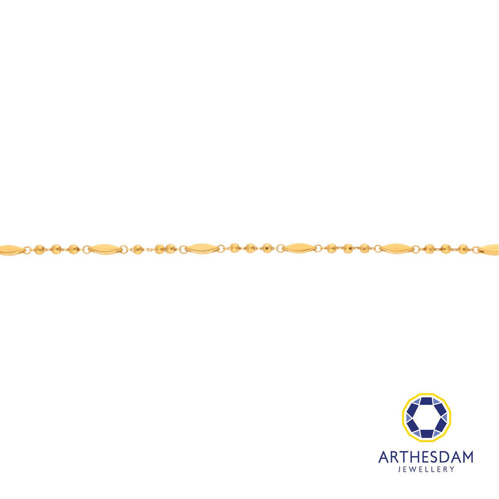 Arthesdam Jewellery 916 Gold Ball and Diamond Anklet