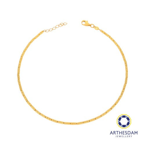 Arthesdam Jewellery 916 Gold Faceted Tube Anklet