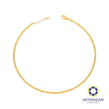 Load image into Gallery viewer, Arthesdam Jewellery 916 Gold Faceted Tube Anklet

