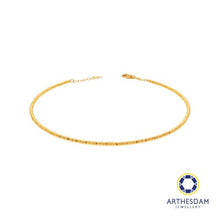 Load image into Gallery viewer, Arthesdam Jewellery 916 Gold Faceted Tube Anklet
