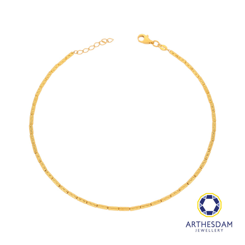 Arthesdam Jewellery 916 Gold Faceted Tube Anklet