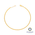 Arthesdam Jewellery 916 Gold Faceted Tube Anklet