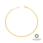 Arthesdam Jewellery 916 Gold Faceted Tube Anklet