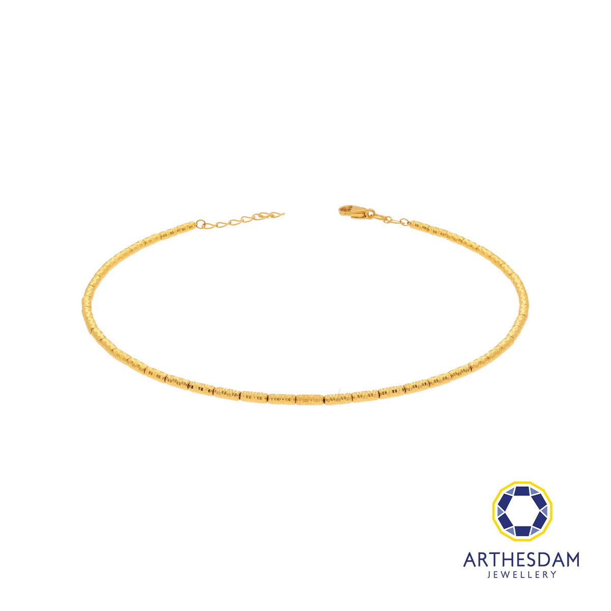 Arthesdam Jewellery 916 Gold Faceted Tube Anklet
