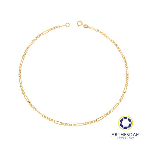 Arthesdam Jewellery 916 Gold Paperclip and Links Anklet