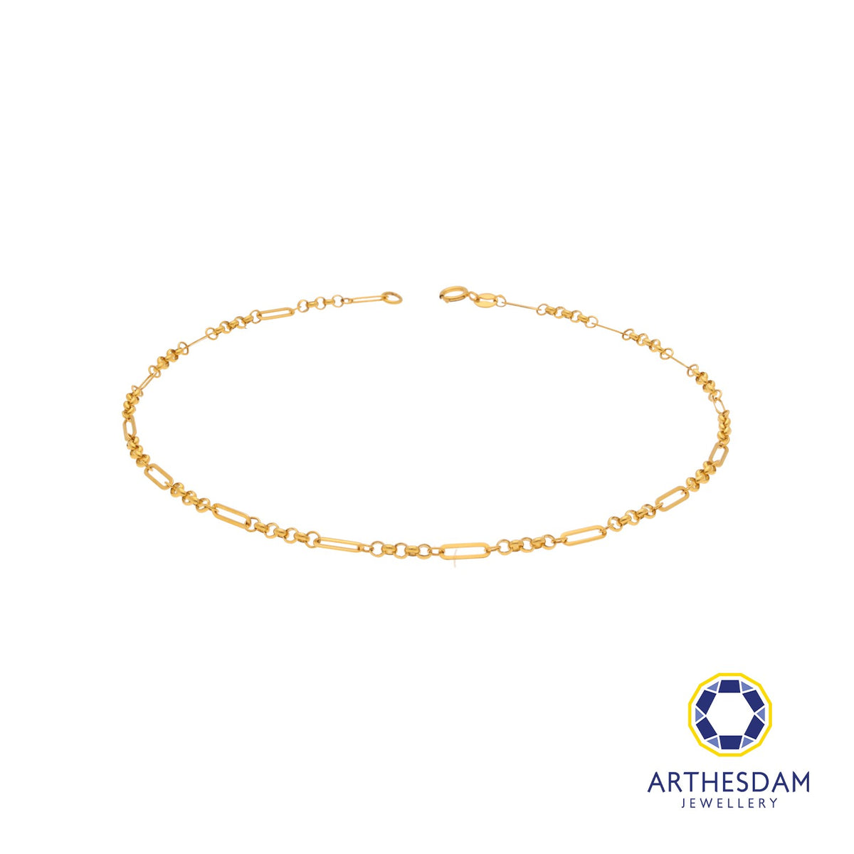 Arthesdam Jewellery 916 Gold Paperclip and Links Anklet