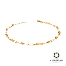 Load image into Gallery viewer, Arthesdam Jewellery 916 Gold Paperclip with Disco Ball Anklet
