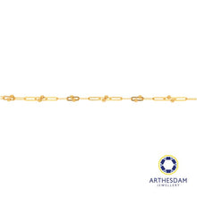 Load image into Gallery viewer, Arthesdam Jewellery 916 Gold Paperclip with Disco Ball Anklet
